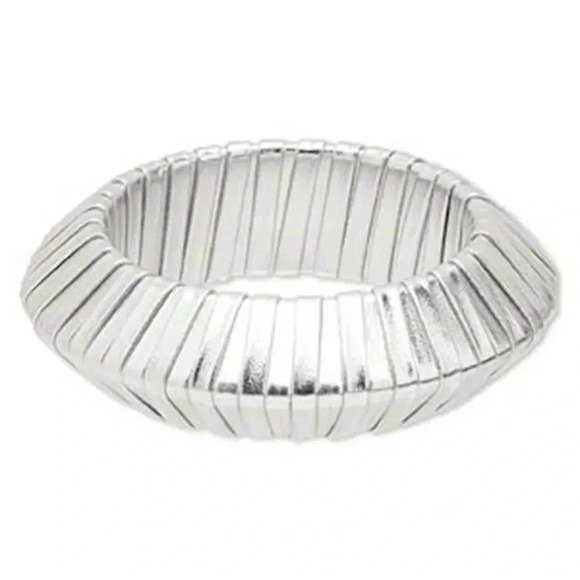 Shagadelic Mod 60s Jetsons Style Silver Bracelet - Picture 1 of 2